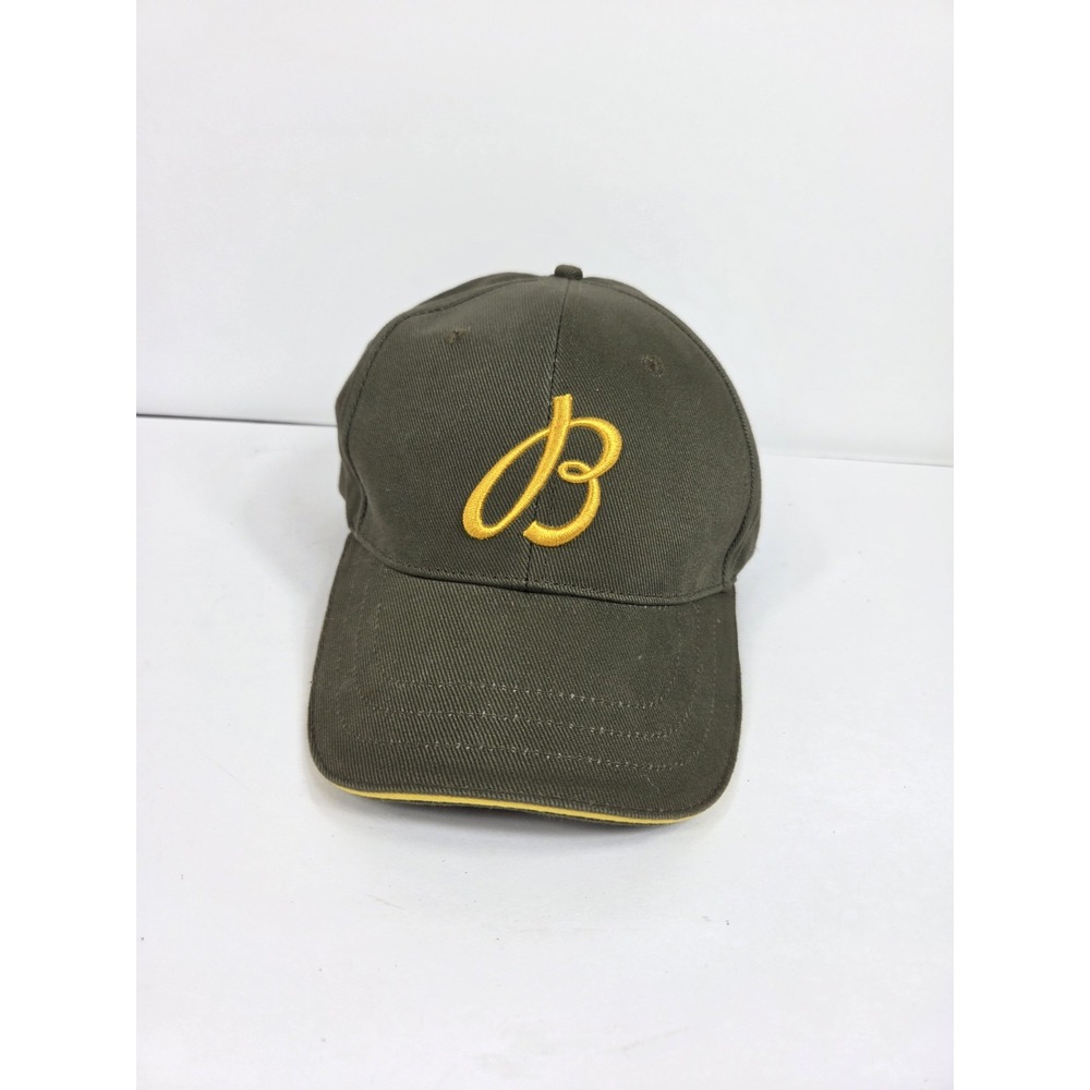 BREITLING Olive Green Cap Hat Gold Logo OSFA Strapback